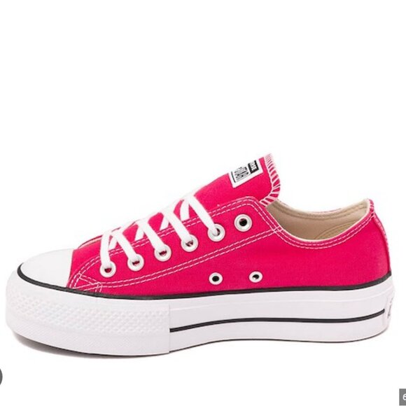 Converse Platform All Star Shoe Sneaker Canvas Low Top Raspberry Pink 5 35 Chuck - Picture 1 of 5